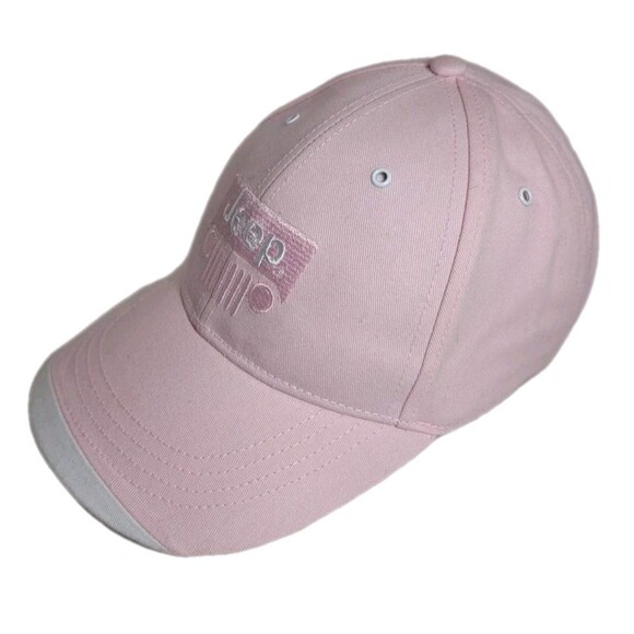NWOT JEEP Baseball Hat Embroidered Cap Curved Brim Strapback Pink Unisex 6 Panel - Picture 3 of 9